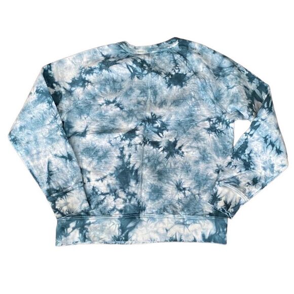 Athleta Sundown Tie Dye Sweatshirt Crewneck Teal Small - Picture 3 of 4
